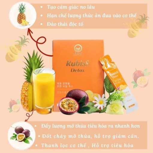 Sự kết hợp hoàn hảo của thành phần tự nhiên trong Nước trái cây Giảm cân RubisS Detox.