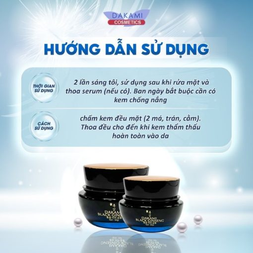 hướng dẫn sử dụng kem dakami nhân sâm đen