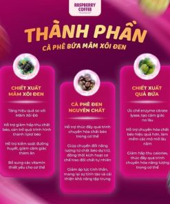thành phần cà phê mâm xôi